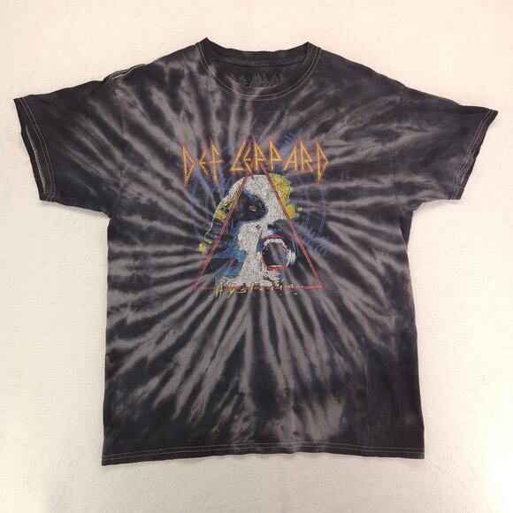 Def Leppard Band Graphic Crew Neck T Shirt Adult Mens Size Large L Tie Dye - Picture 2 of 9